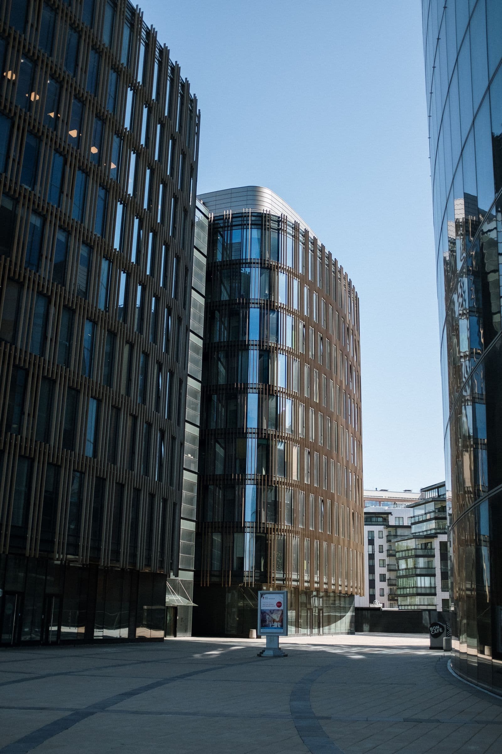 Quartier d'affaires moderne, immeubles de bureaux